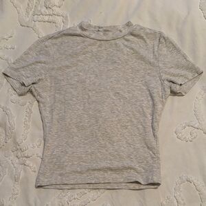 Gray Jersey Knit Short Sleeve T-Shirt